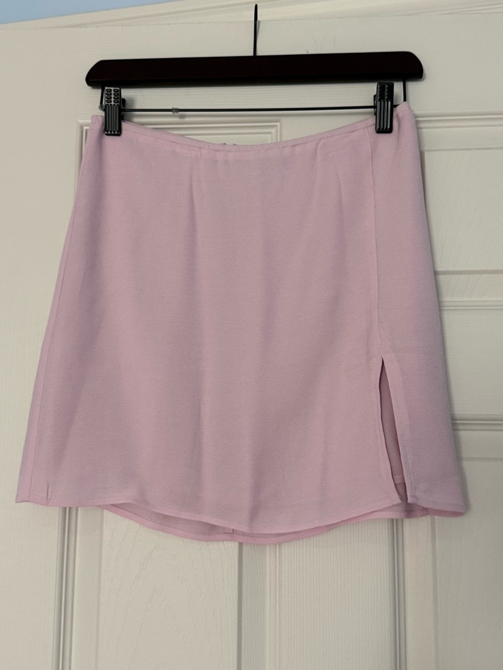 Aritzia Sunday Best Light Pink Fully Lined Mini Skirt with Side Slit